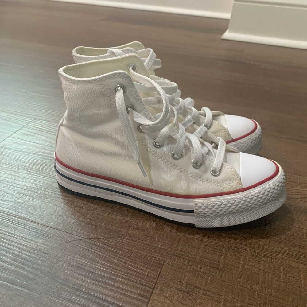 White High-Top Kids Sneakers